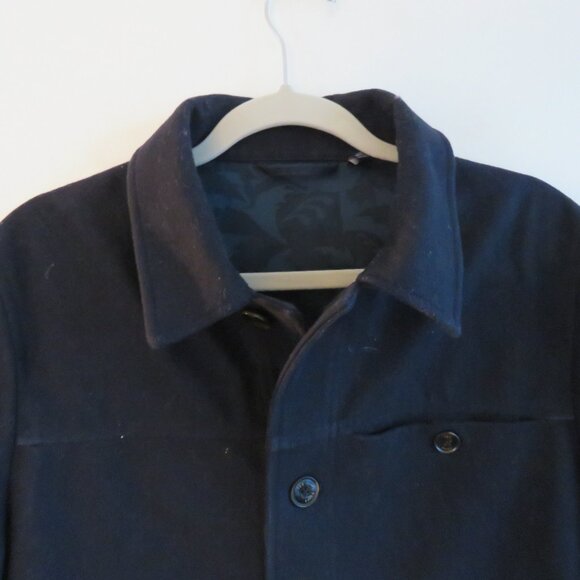 TED BAKER Huey Wool Blend Trim Fit Jacket in Navy Preppy Fall - Men's Size 3 / M - Picture 5 of 15